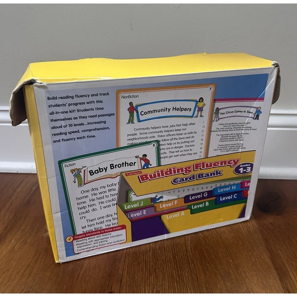 Lakeshore Building Fluency Card Bank Reading Grades 1-3 Tutor Homeschool Teach